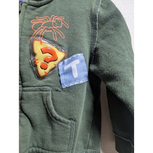 Vintage Disney Jacket 2T Tigger Olive Green Olive Zip Up Y2K Sweatshirt Hoodie - Picture 6 of 9
